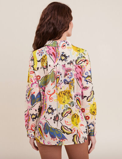 Chemise manches longues multicolore femme