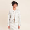 Veste cintr&eacute;e r&eacute;versible manches longues blanc femme