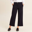 Pantalon coupe large &agrave; pinces bleu fonc&eacute; femme