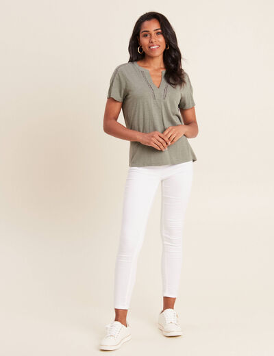 T-shirt manches courtes vert clair femme