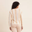 Pull col rond manches longues marron femme