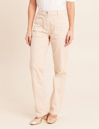 Pantalon coupe mom long ivoire femme