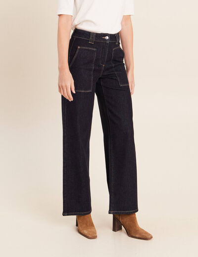 Jean taille haute denim brut femme