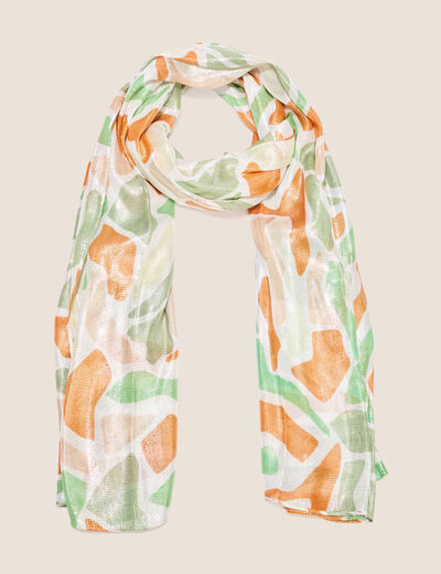 Foulard fils métallisés vert femme