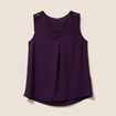 Blouse sans manches col v fluide prune femme