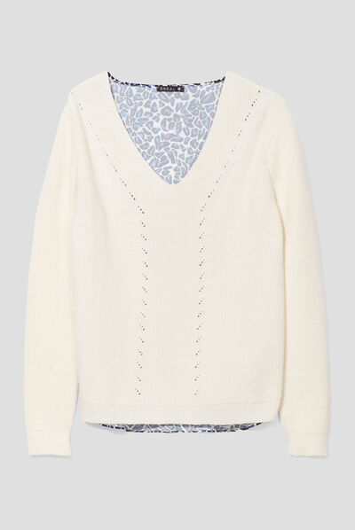 Pull manches longues bleu electrique femme