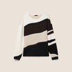 Pull col rond manches longues creme femme