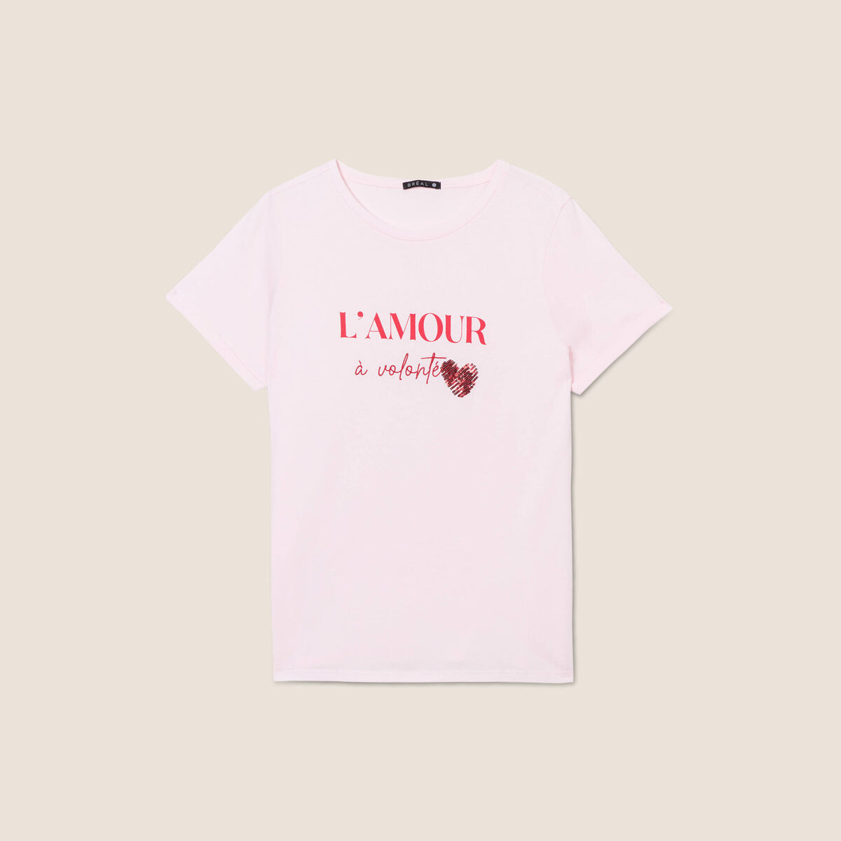 T-shirt manches courtes rose femme