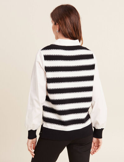 Pull manches longues blanc femme