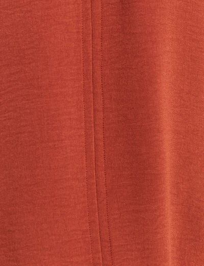 Blouse manches 3/4 marron foncé femme