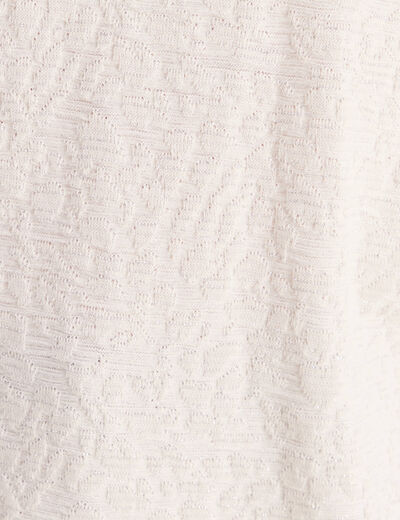 Blouse col rond manches longues ivoire femme