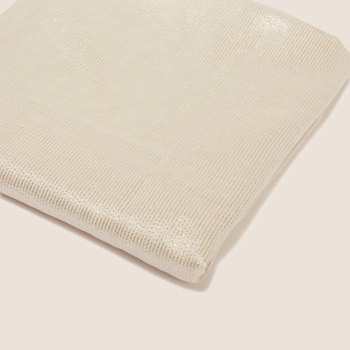 Foulard brillant à franges ecru femme