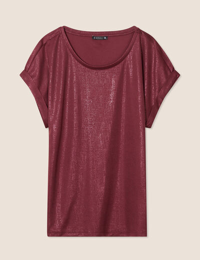 T-shirt manches courtes bordeaux femme