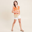 Blouse sans manches orange femme