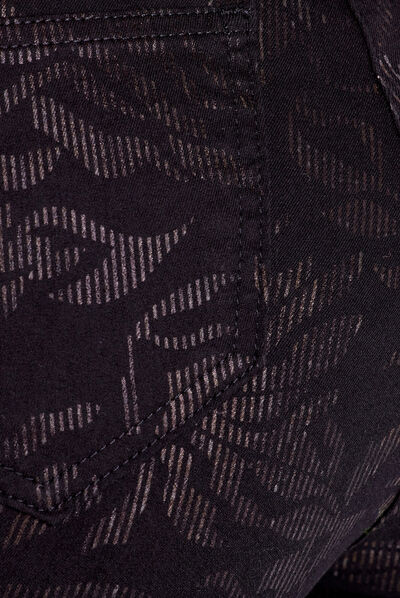 Pantalon ajusté denim noir femme