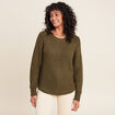 Pull manches longues vert kaki femme