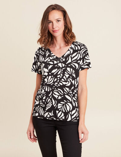 T-shirt manches courtes noir femme