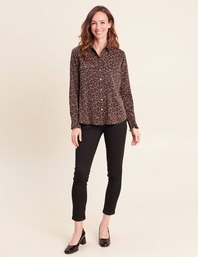 Chemise manches longues creme femme