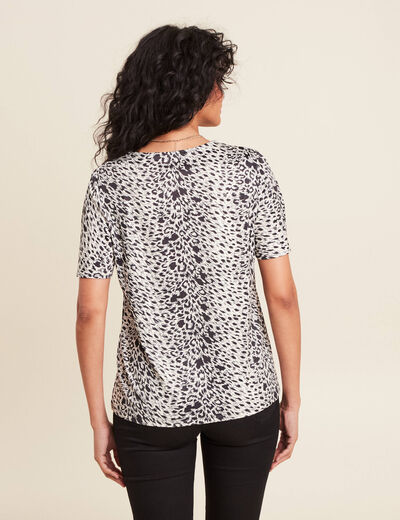 T-shirt manches courtes ivoire femme