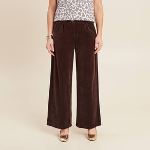 pantalon large velours marron femme Pantalon large velours marron femme