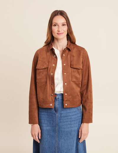 Veste doublée marron foncé femme