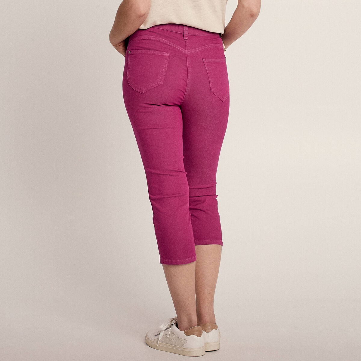 Pantacourt magique Le L&eacute;ger coupe droite rose fushia femme