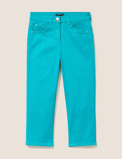 Pantacourt magique Le L&eacute;ger coupe droite vert turquoise femme