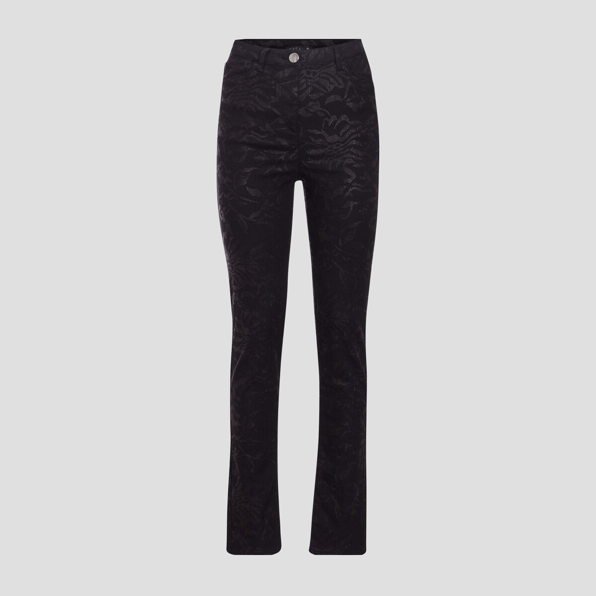 Pantalon ajusté denim noir femme