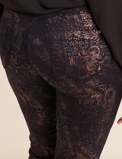Pantalon magique L'Unique coupe ajust&eacute;e denim brut femme