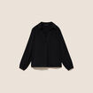 Blouse ample col chemise manches longues noir femme