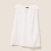 Blouse ample col en V ecru femme