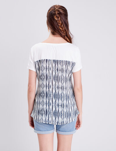 T-shirt manches courtes ecru femme