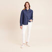 Chemise ample en coton manches longues denim brut femme