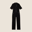 Combinaison pantalon en jean noir femme