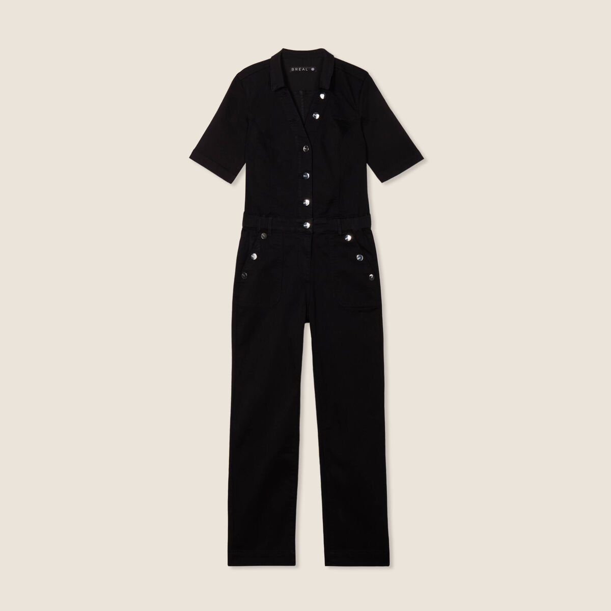 Combinaison pantalon en jean noir femme