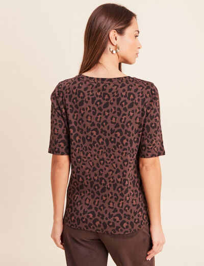 T-shirt en coton biologique marron femme