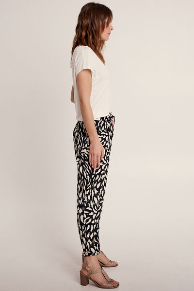 Pantalon flou à coulisse noir femme