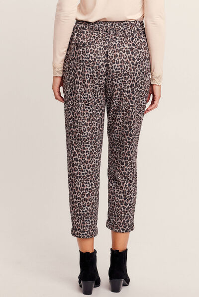 Pantalon chino 7/8ème noir femme