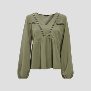 t shirt manches longues vert kaki femme T-shirt manches longues vert kaki femme