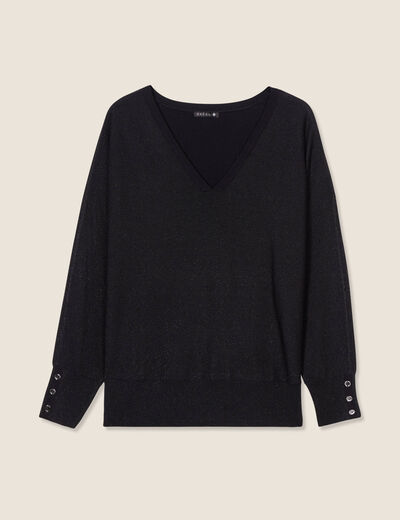 Pull manches longues noir femme