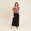 Pantalon jupe-culotte large noir femme