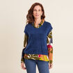 Pull sans manches bleu marine femme