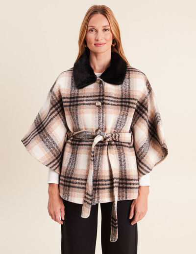 Poncho bordeaux femme