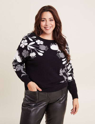 Pull manches longues blanc femme