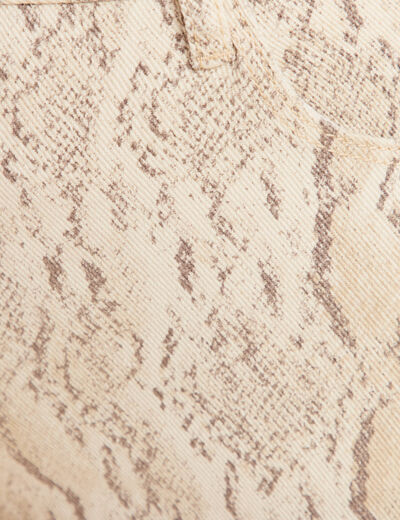 Pantalon 7/8ème taille haute beige femme