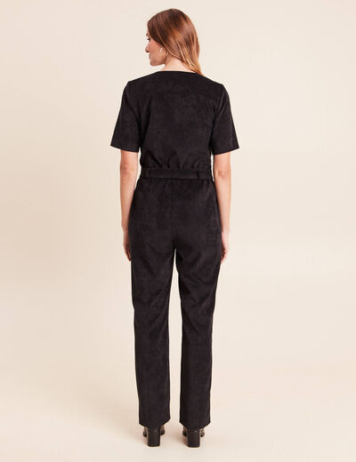 Combinaison en velours noir femme