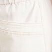 Pantalon coupe droite à coulisse blanc femme