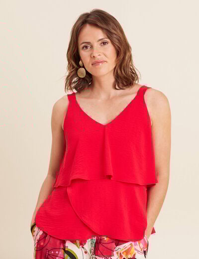 Débardeur ample sans manches rouge femme