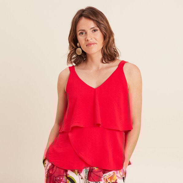 debardeur ample sans manches rouge femme Débardeur ample sans manches rouge femme