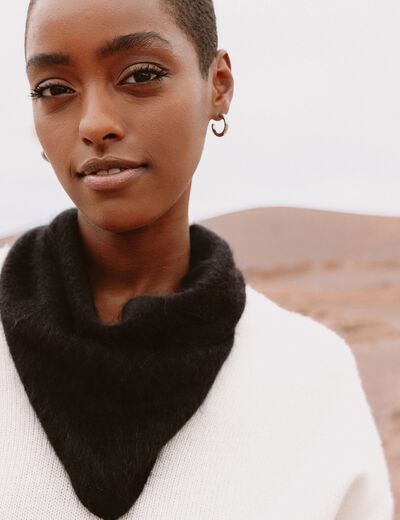 &Eacute;charpe en cachemire noir femme